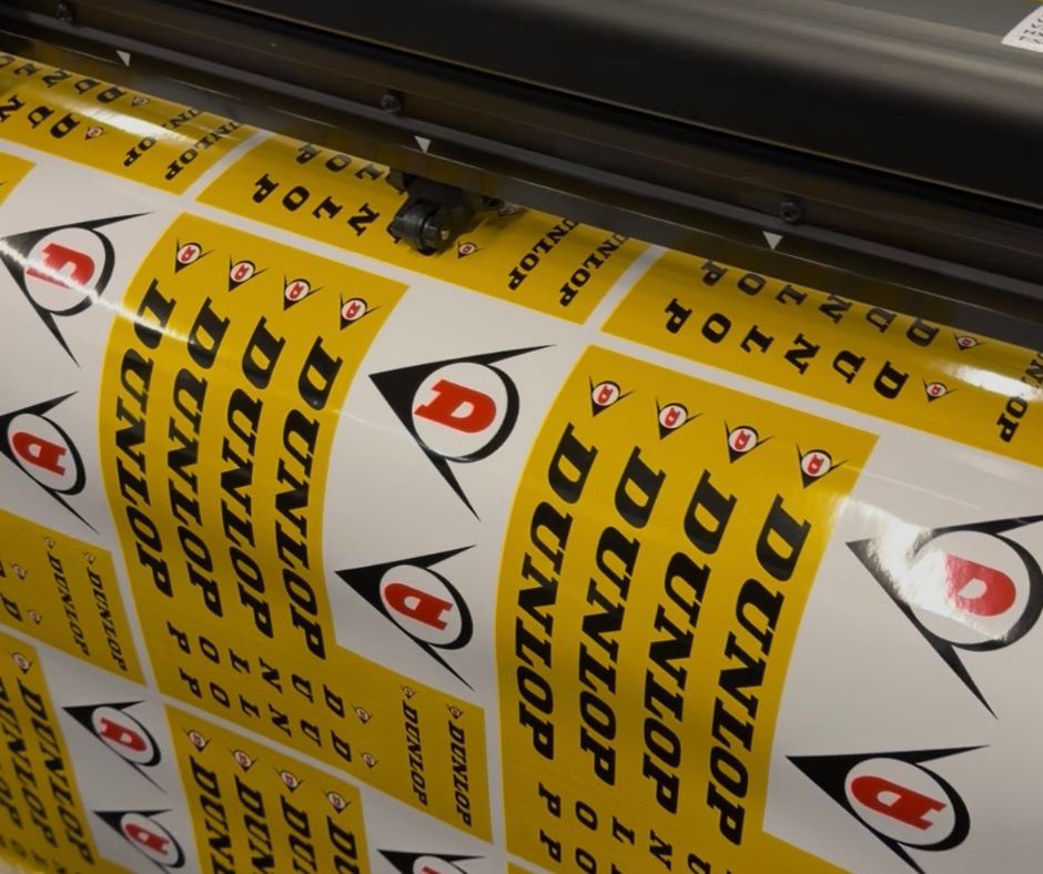 vehicle graphics being prepped